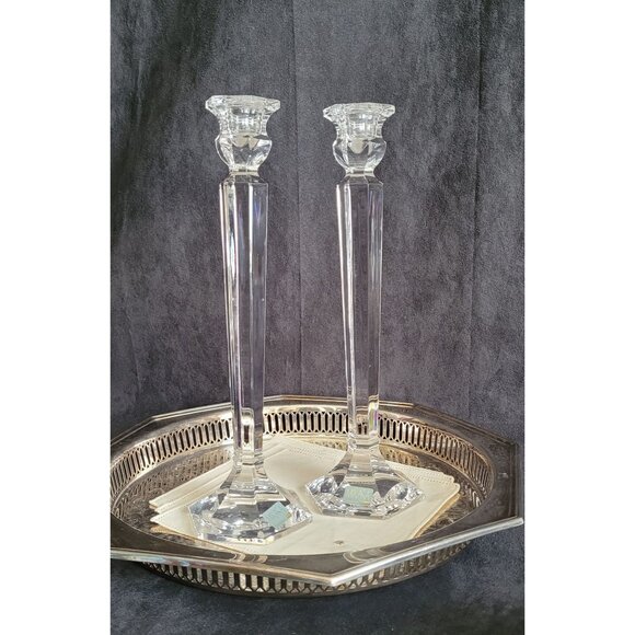 MIKASA Clear Crystal Glass CAMBRIDGE 11.5" Candlesticks Holders Candle Holder - Picture 3 of 10